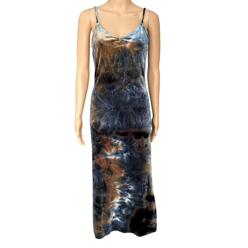 Anthropologie Sage the label tie dye velvet slip dress size S NWOT
